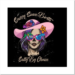 Sassy Since Birth Salty By Choice Skull Beach Sun Posters and Art